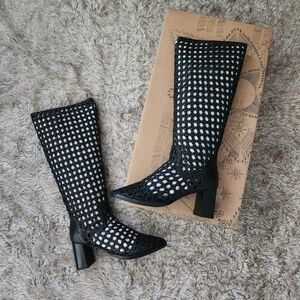 Free People Woodstock‎ Woven Boots In Black Women's Size 8